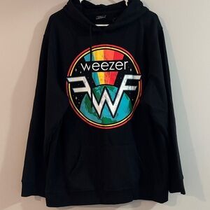 Weezer Black Hoodie with Vibrant Logo